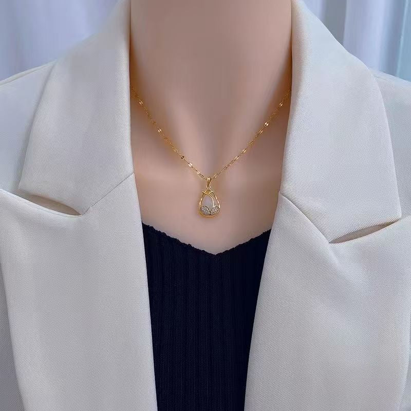 Exquisite tulip gold necklace-精致郁金香K金项链