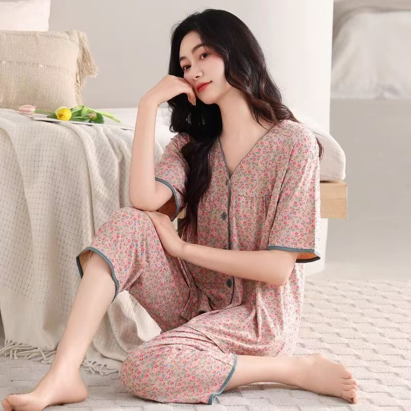 High-end ice silk pajamas-one set