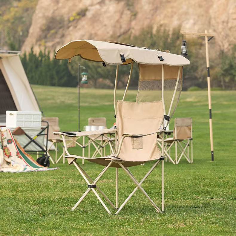 Double sun protection camping chair