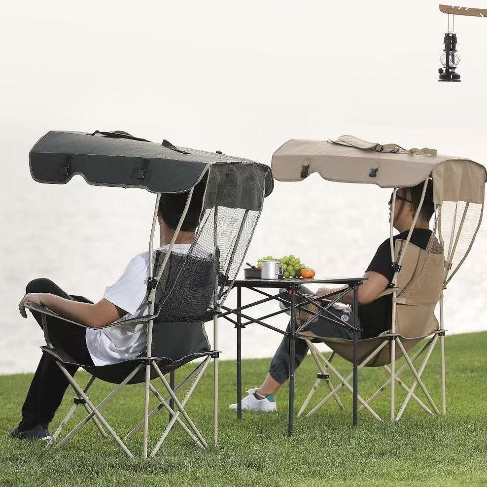 Double sun protection camping chair