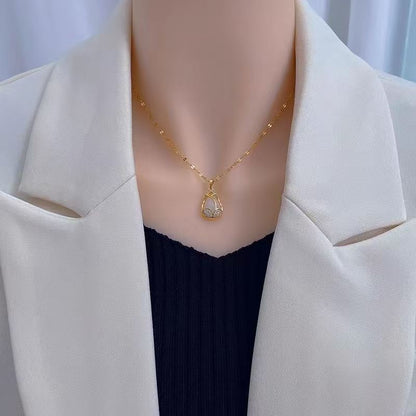 Exquisite tulip gold necklace-精致郁金香K金项链