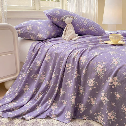 A-grade double-layer yarn bedding three-piece set-A级双层纱床品三件套