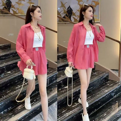 Casual short three-piece suit-休闲短款三件套