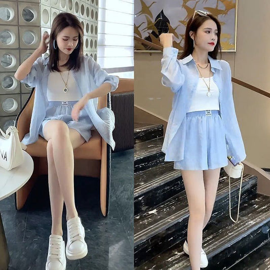 Casual short three-piece suit-休闲短款三件套