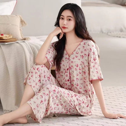 High-end ice silk pajamas-one set