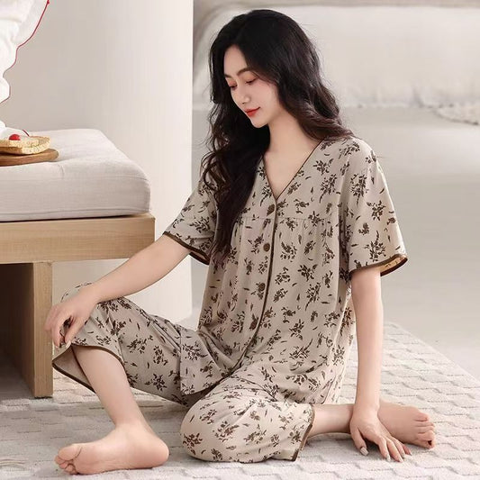 High-end ice silk pajamas-one set