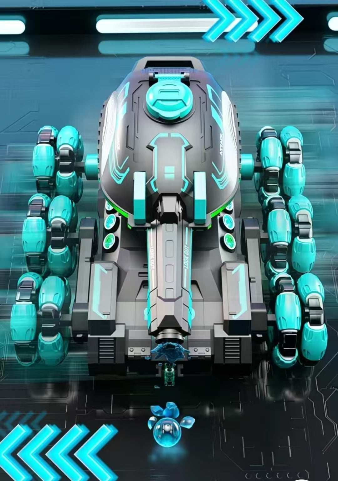 360° rotating remote control tank
