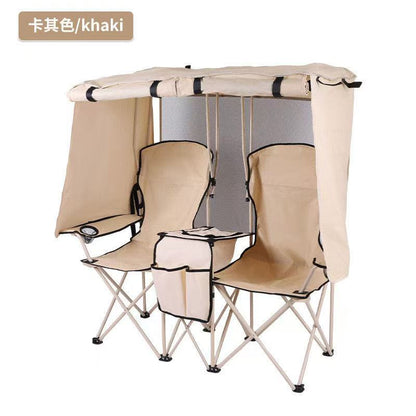 Double sun protection camping chair