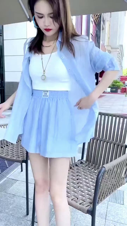 Casual short three-piece suit-休闲短款三件套
